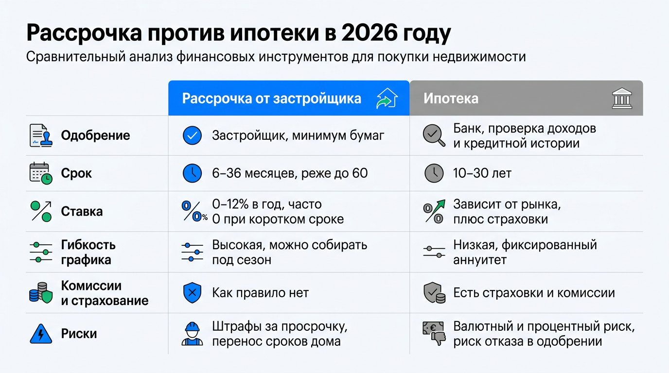 Рассрочка против ипотеки в 2026 году